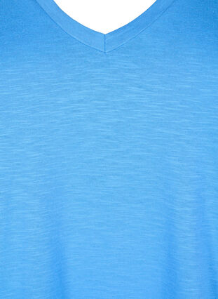 Zizzi Lyhythihainen perus t-paita, jossa on v-pääntie, Marina, Packshot image number 2