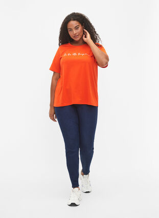 Zizzi FLASH – kuviollinen t-paita, Orange.com, Model image number 2