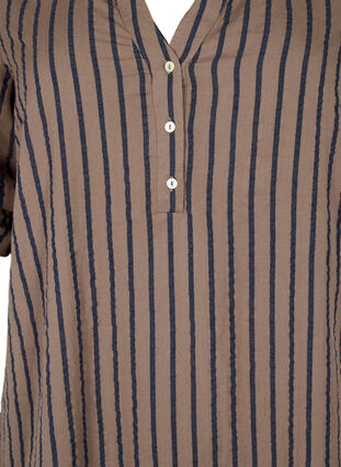 Zizzi Raitainen puuvillamekko 3/4-hihoilla, Falcon/Navy Stripe, Packshot image number 2