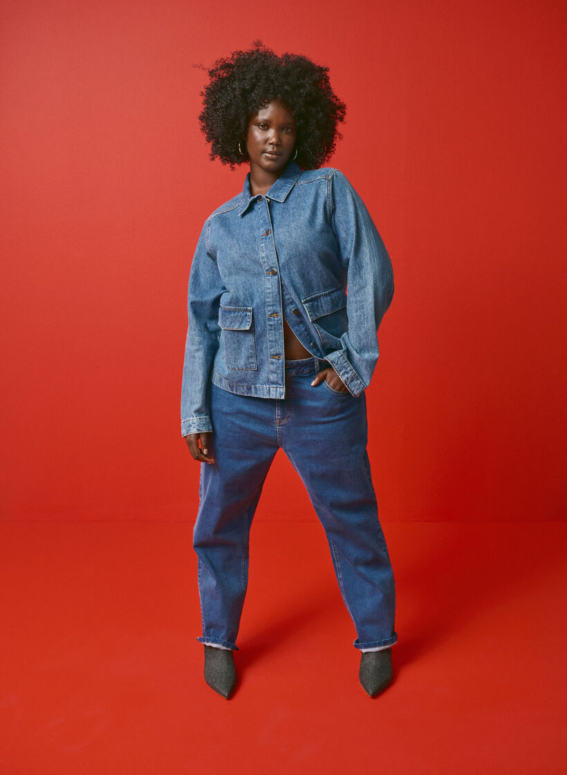 Farkkupaitatakki taskuilla, Blue Denim, Image