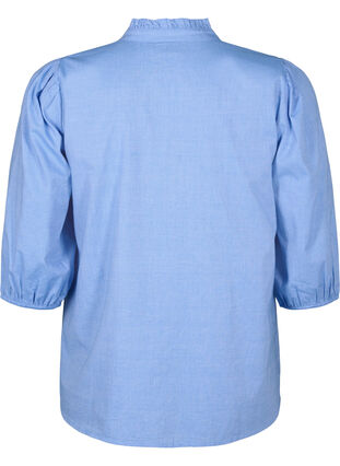 Zizzi Puuvillainen paitapusero kirjailluilla kukilla, Vista Bl. W. White, Packshot image number 1
