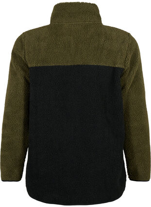 Zizzi Teddykangas-takki, jossa on kontrastivärit, Forest Night comb., Packshot image number 1