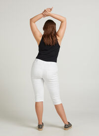 Slim fit Emily-farkkucaprit, Bright White, Model