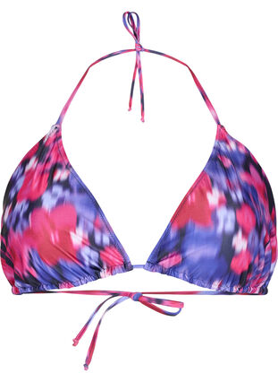 Zizzi Kolmiomallinen bikiniyläosa printillä, Pink Flower AOP, Packshot image number 0