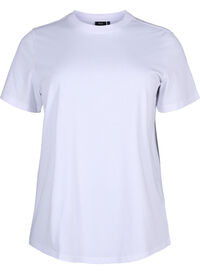 Puuvillainen perus-T-paita, jossa on pyöreä kaula-aukko