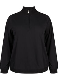 Korkeakauluksinen vetoketjullinen collegepusero, Black