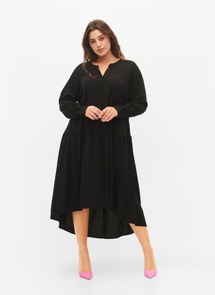 Zizzi Midi-mekko pitkillä hihoilla, Black, Model image number 0