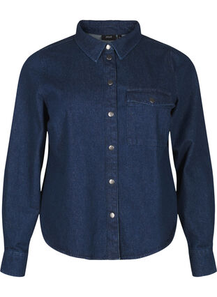 Zizzi Farkkutakki rintataskulla, Unwashed Denim, Packshot image number 0