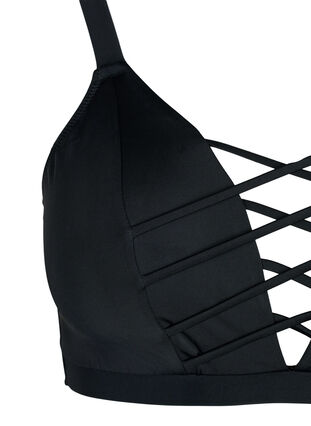 Zizzi Narukoristeinen bikiniyläosa, Black, Packshot image number 2