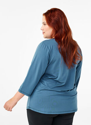 Zizzi Treenipusero 3/4-hihoilla, Indian Teal, Model image number 1