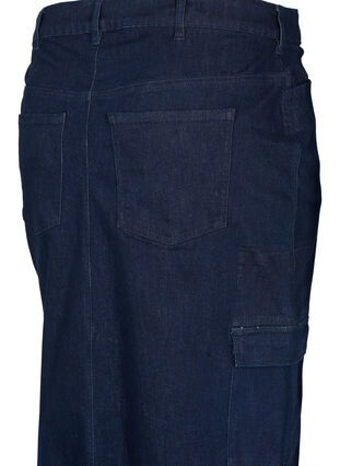 Zizzi Farkkukankainen maksihame, Dark Blue Denim, Packshot image number 3