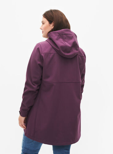 Zizzi Lyhyt softshell takki taskuilla, Hortensia, Model image number 1