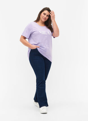 Zizzi FLASH - T-paita kuvalla, Lavender, Model image number 2