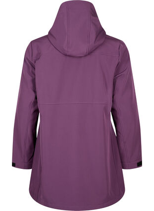 Zizzi Lyhyt softshell takki taskuilla, Hortensia, Packshot image number 1