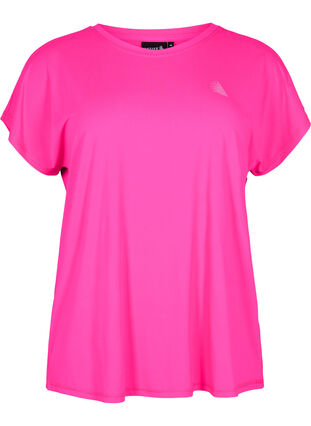 Zizzi Lyhythihainen t-paita treeniin, Neon Pink Glo, Packshot image number 0