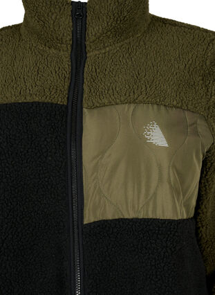 Zizzi Teddykangas-takki, jossa on kontrastivärit, Forest Night comb., Packshot image number 2