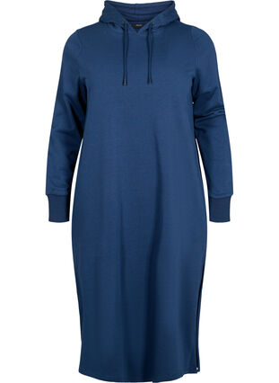 Zizzi Hupullinen collegepaitamekko, Dress Blues, Packshot image number 0