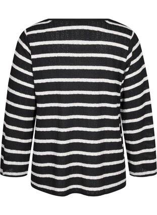 Zizzi Neuletakki nauhoilla, Black White stripe, Packshot image number 1