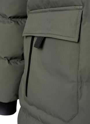 Zizzi Puffer-takki hupulla ja taskuilla, Beluga, Packshot image number 3