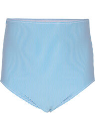 Raidallinen bikinin alaosa, jossa on erittäin korkea vyötärö, BlueWhite Stripe AOP