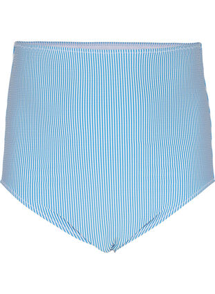 Zizzi Raidallinen bikinin alaosa, jossa on erittäin korkea vyötärö, BlueWhite Stripe AOP, Packshot image number 0