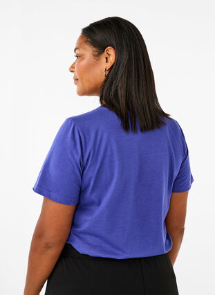 Zizzi FLASH – kuviollinen t-paita, Royal Blue Miami, Model image number 1