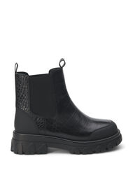 Leveälestiset – Croco Chelsea-saapas nahasta, Black