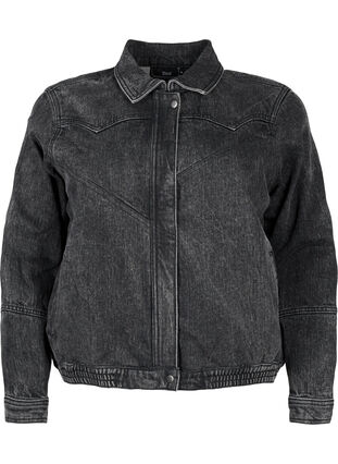 Zizzi Farkkutakki, jossa on piilotettu vetoketju, Dark Grey Denim, Packshot image number 0