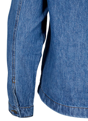 Zizzi Farkkupaitatakki taskuilla, Blue Denim, Packshot image number 4