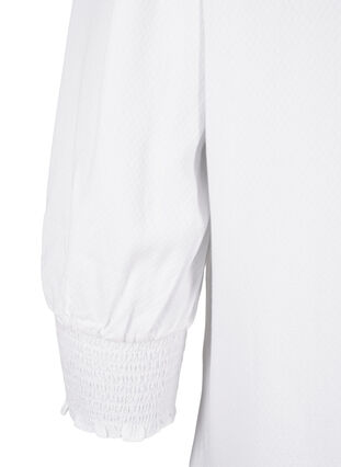 Zizzi Viskoosipusero rypytyksellä ja röyhelöillä, Bright White, Packshot image number 3
