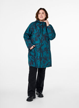 Zizzi Sadetakki kuviolla, Deep Teal Black, Model image number 2