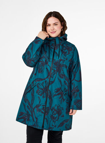 Zizzi Sadetakki kuviolla, Deep Teal Black, Model image number 0