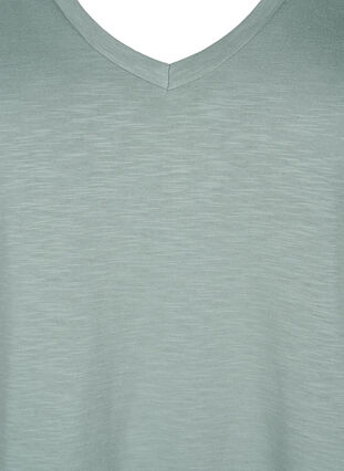 Lyhythihainen perus t-paita, jossa on v-pääntie, Chinois Green, Packshot image number 2
