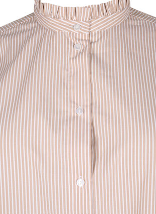 Zizzi Raidallinen paitapusero röyhelöillä, Silver Mink Stripe, Packshot image number 2