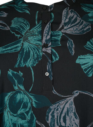 Zizzi FLASH – Kukallinen tunika pitkillä hihoilla, Black Scarab Flower, Packshot image number 2