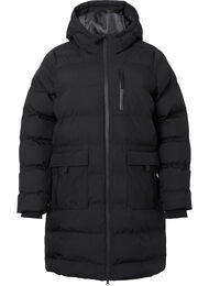 Puffer-takki hupulla ja taskuilla, Black