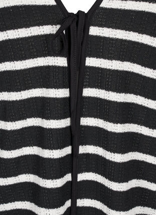 Zizzi Neuletakki nauhoilla, Black White stripe, Packshot image number 2