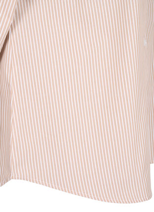 Zizzi Raidallinen paitapusero röyhelöillä, Silver Mink Stripe, Packshot image number 3