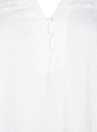 Zizzi Viskoosipusero rypytyksellä ja röyhelöillä, Bright White, Packshot image number 2
