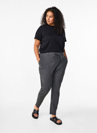 Zizzi Kropatut Maddison-housut , Dark Grey Melange, Model image number 0