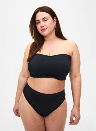 Zizzi Yksivärinen bikinialaosa normaalilla vyötäröllä, Black, Model image number 0