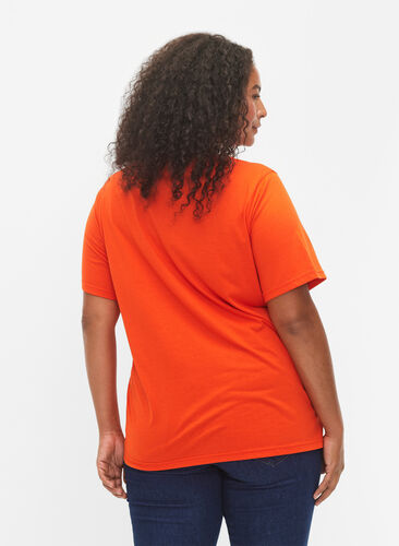 Zizzi FLASH – kuviollinen t-paita, Orange.com, Model image number 1