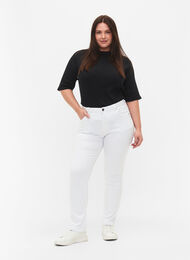 Slim fit Emily-farkut normaalilla vyötäröllä, White, Model