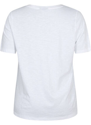 Zizzi Lyhythihainen perus t-paita v-pääntiellä, Bright White, Packshot image number 1