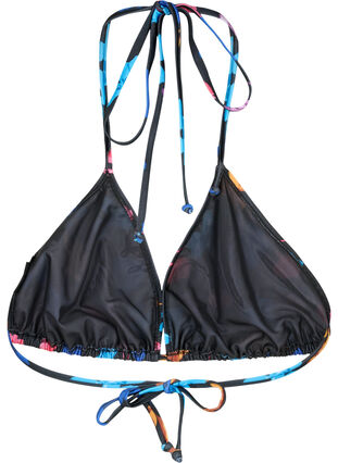 Zizzi Kolmiomallinen bikiniyläosa printillä, Black Flower AOP, Packshot image number 1