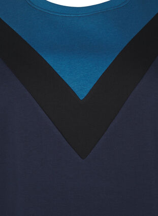 Zizzi Pitkä collegepaita colourblock-kuviolla, Navy B. Color Block, Packshot image number 2