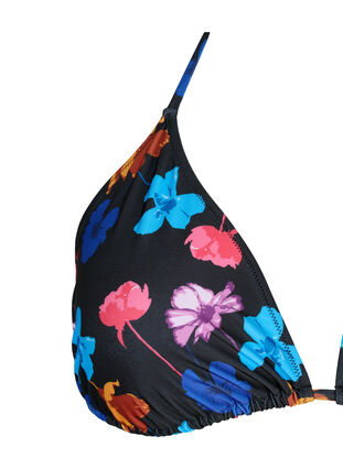 Zizzi Kolmiomallinen bikiniyläosa printillä, Black Flower AOP, Packshot image number 2