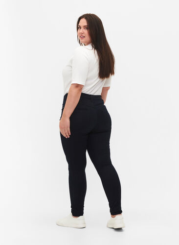 Zizzi Super slim Amy-farkut korkealla vyötäröllä, Unwashed, Model image number 1