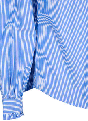 Zizzi Raidallinen paitapusero röyhelöillä, Princess Blue W. St., Packshot image number 3