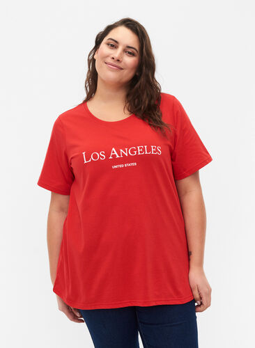 Zizzi FLASH - T-paita kuvalla, High Risk Red, Model image number 0